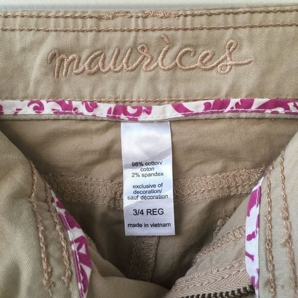 Maurices Size 3/4 Reg Tan Low Rise Flared Pants - Picture 4 of 4